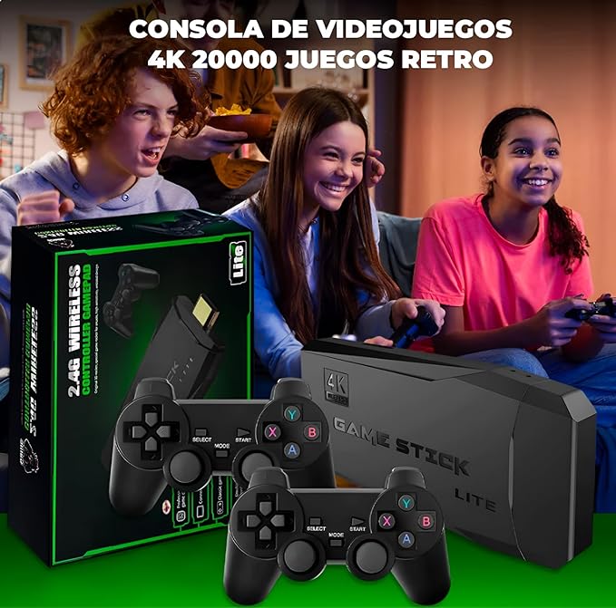 Consola Retro sem fios (64 GB) +10.000 JOGOS e 2 CONTROLOS GRÁTIS