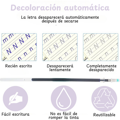 Embalagens de 4 cadernos de escrita mágica + 6 tintas + 1 corretor de aderência